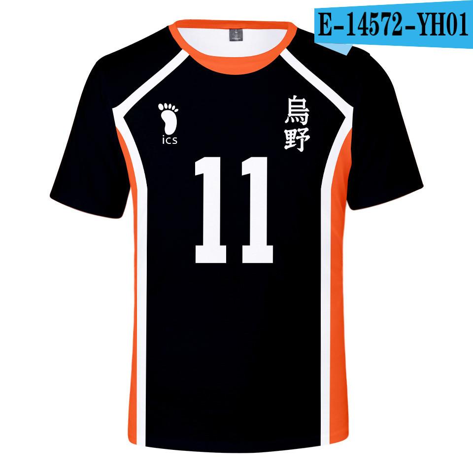 Summer New Hinata Shoyo Shadow Mountain Tobio T-shirt Cosplay Costume Karasuno Club Volleyball Adult Men Kids Top 2021 Anime