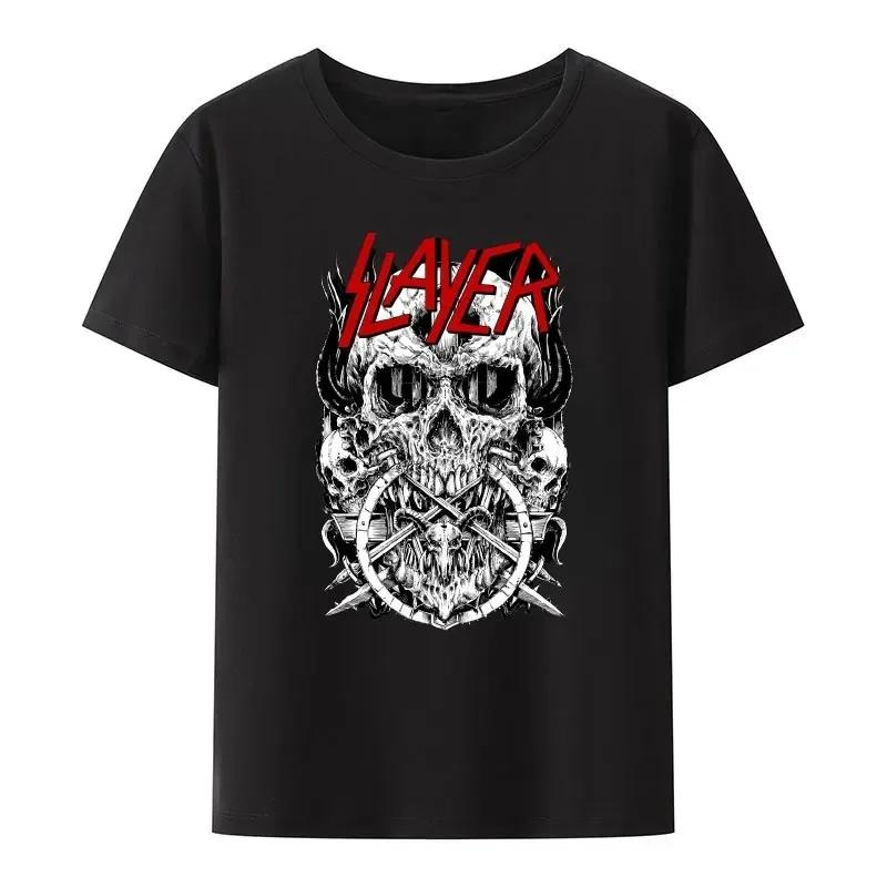 Футболка женская Metal Band 2023 Новая мужская одежда Slayer Летние футболки ModaL Punk Rock Y2k Топы Графические футболки Harajuku