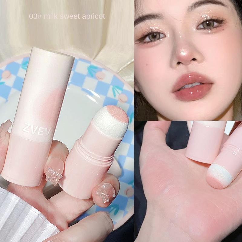 Новые удобные румяна-стики с губкой, натуральные матовые осветляющие легкие румяна для девочек, белые румяна, водостойкие румяна с отделкой, стойкий набор для женского макияжа