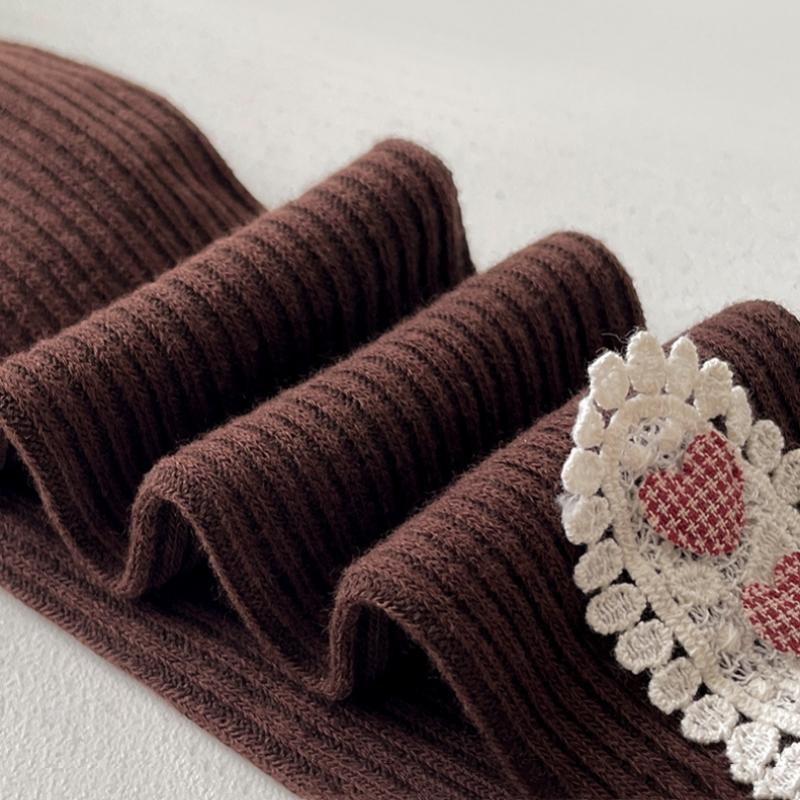 Warm Knitted Girls Pantyhose Spring Autumn Cotton Baby Tights Heart Flower Girls Leggings Kids Children Tights