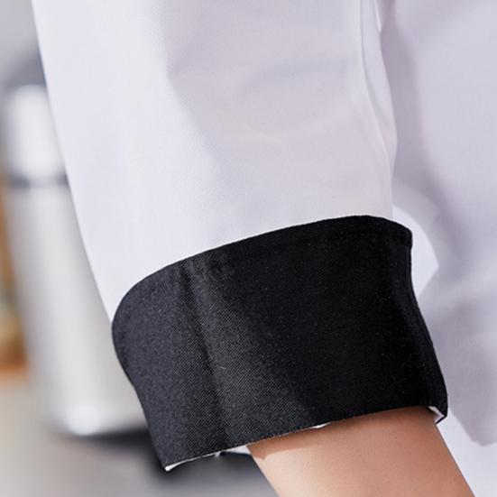 Унисекс рубашка шеф-повара с мягким воротником-стойкой, однобортная, с короткими рукавами, нагрудными карманами, ресторан, закусочная, кухня