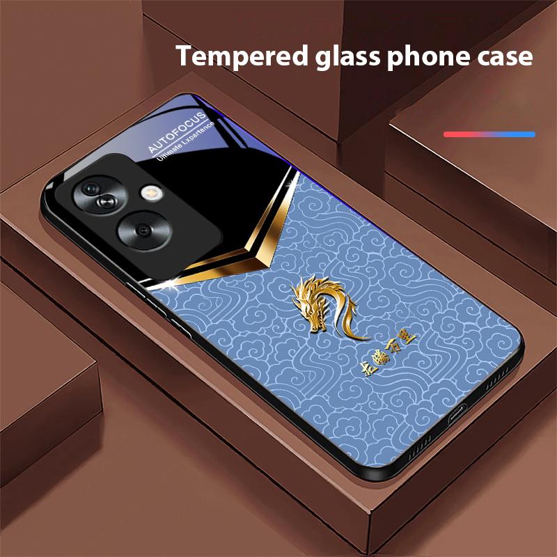 V-образный чехол для телефона из закаленного стекла черного цвета для Oppo A79 5G 58 78 74 60 4G Reno 11F Realme GT 6 11 Note 50 10 C55 X2