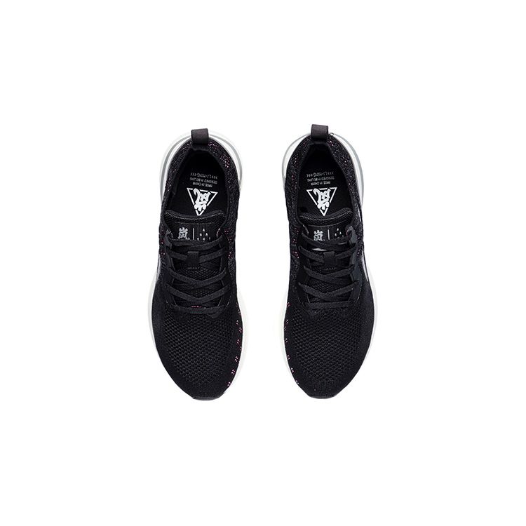 Li Ning Lan One Piece Woven Sports Rebound Low Top Running Shoes Women Sneaker Cold-Sand-Black ARHR132-1