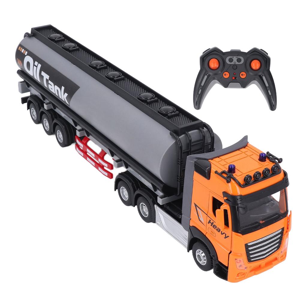 RC Oil Tanker Trailer Toy 9CH Musical Alloy Educational Открывающаяся дверь Дистанционное управление Грузовик Топливо