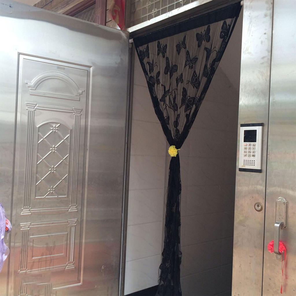 Качественная макраме штора Черная бабочка Световая штора Загадочная бабочка Нитяная штора Гобелен Дверная штора Домашнее украшение