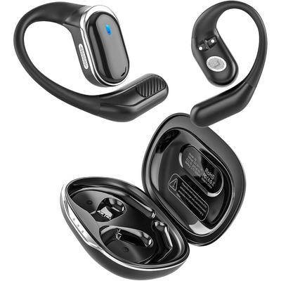 Наушники с открытым ухом Bluetooth 5.4, беспроводные наушники-вкладыши со светодиодным цифровым дисплеем, 50 часов воспроизведения, стереозвук для спортивных тренировок
