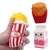 Popcorn Squeeze Toys Kawaii Food Fries Chips Milk Box Slow Rising Soft Squeeze Toy Fun Gags Joke Party Props