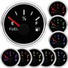 Waterproof 0-190 Ohm Fuel Level Gauge with 8 Color Backlight 240-33ohm 2" 52MM Fuel Gauge Oil Tank Meter for Car Boat RV 12V 24V