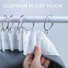 100 Pcs Adjustable Pinch Pleat Hooks Pleated Curtain Hanging Hooks Ring Plastic Home Office DIY Curtain Accessories