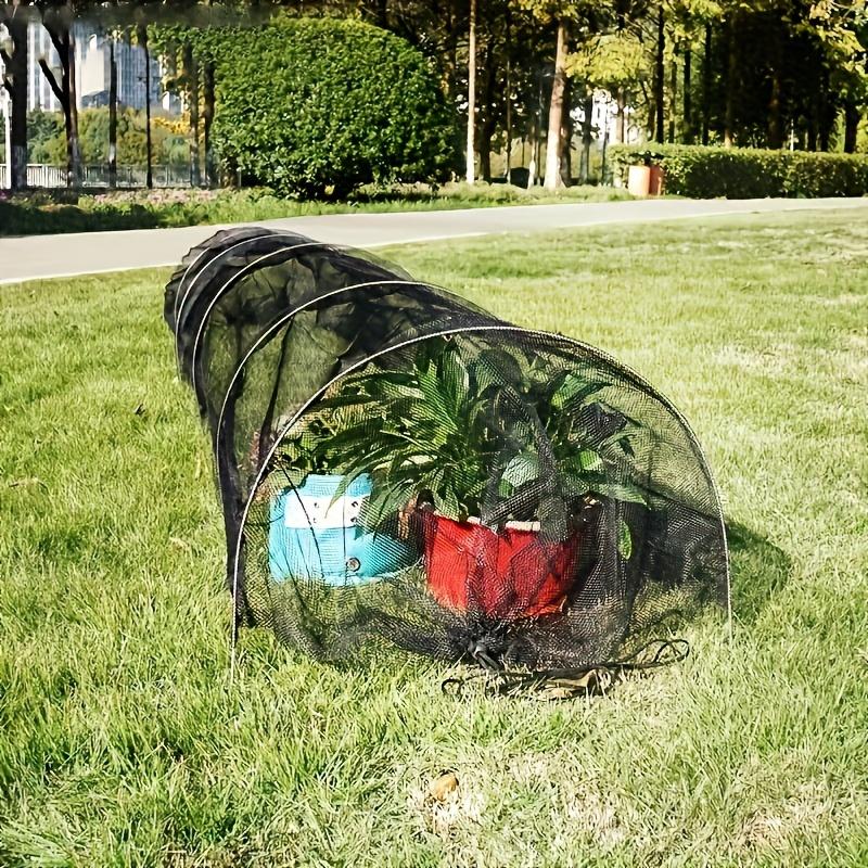 1pc Collapsible Black Mesh Tunnel - UV Protection, Bird & Insect Barrier for Backyard Farms & Greenhouses, Durable Cover for