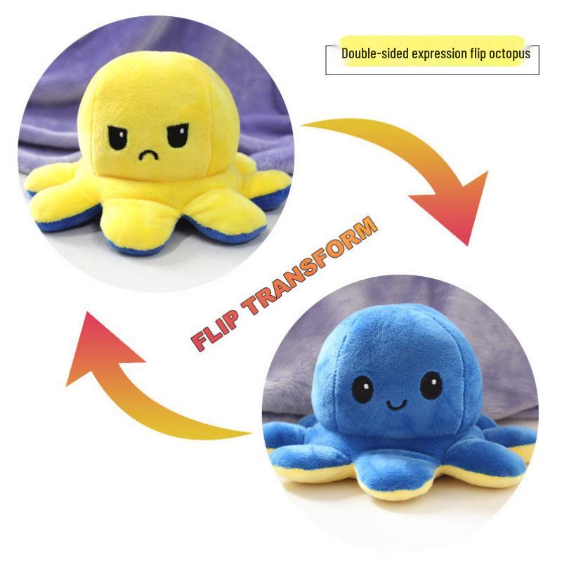 Reversible Double-Sided Octopus Plush Toy