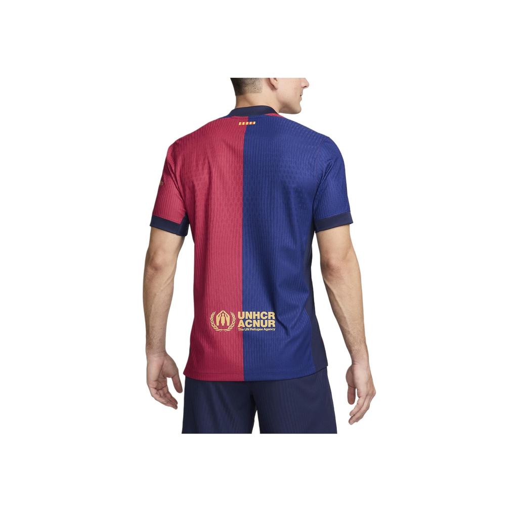 Nike Dri-FIT ADV Barcelona 2024/25 Home Лоскутная печать логотипа Круглый вырез Короткий рукав Футболка Мужская Топы Темно-Королевский Синий FN8775-456