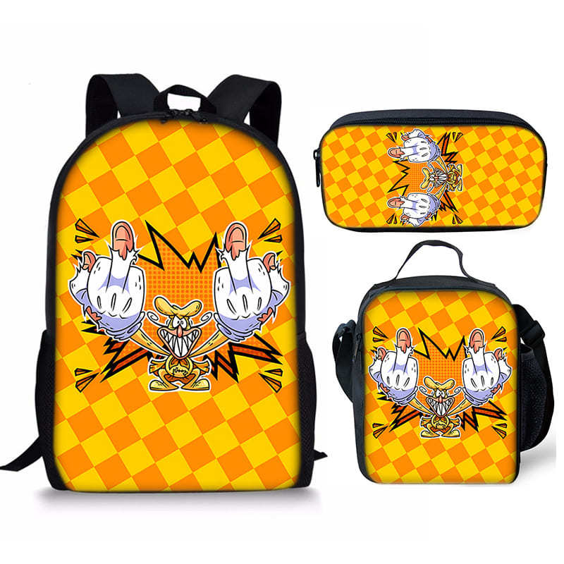 Trendy Popular Novelty pizza tower 3D Print 3pcs/Set Student School Bags Laptop Daypack Backpack Crossbody Lunch bag Pencil Case