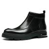 Зимние мужские ботинки челси короткие кожаные ботинки на воздушной подушке на платформе деловые повседневные британские кожаные ботинки