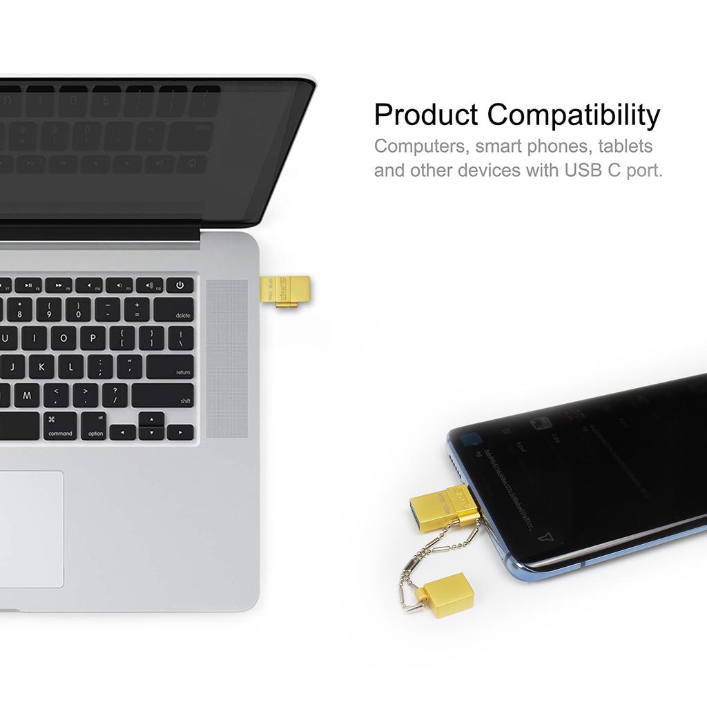 Флэш-накопитель STmagic USB3.0 типа C, двойной флеш-накопитель, 64 ГБ/32 ГБ/128 ГБ, металлический тип A OTG, мини-память, USB-накопитель для смартфона