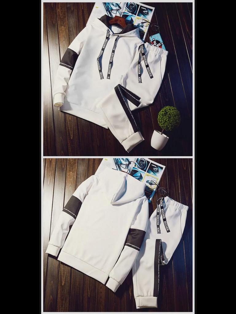 Мужской модный повседневный костюм на весну и осень: Модный спортивный комплект в корейском стиле: куртка и свитер