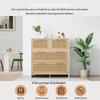 High-quality 4-drawer rattan cabinet with solid wood handles - Suitable for bedroom, living room, dining room, hallway - Dimensions: W80/H80/D38 cm