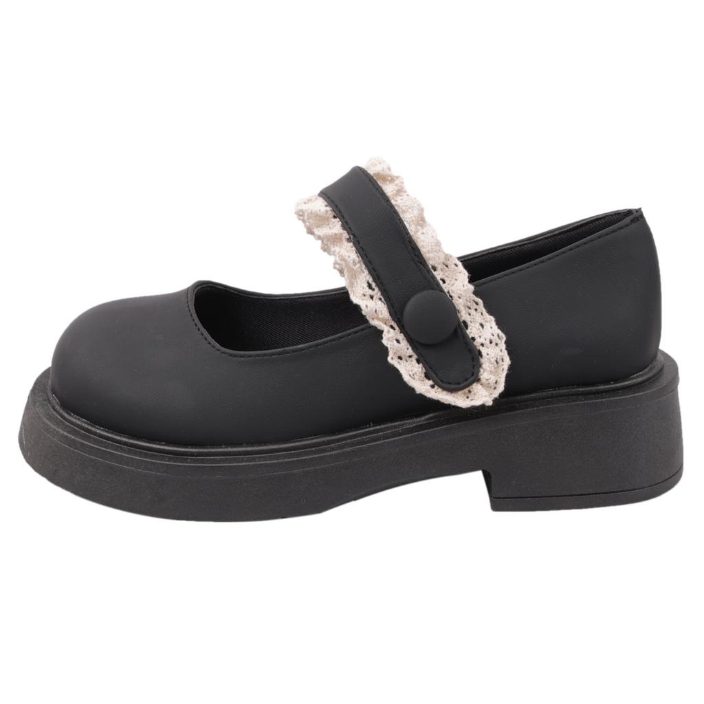 Простые кожаные туфли на платформе в британском стиле с круглым носком, женские, осень-зима 2025, новые французские повседневные туфли-лоферы на толстом каблуке