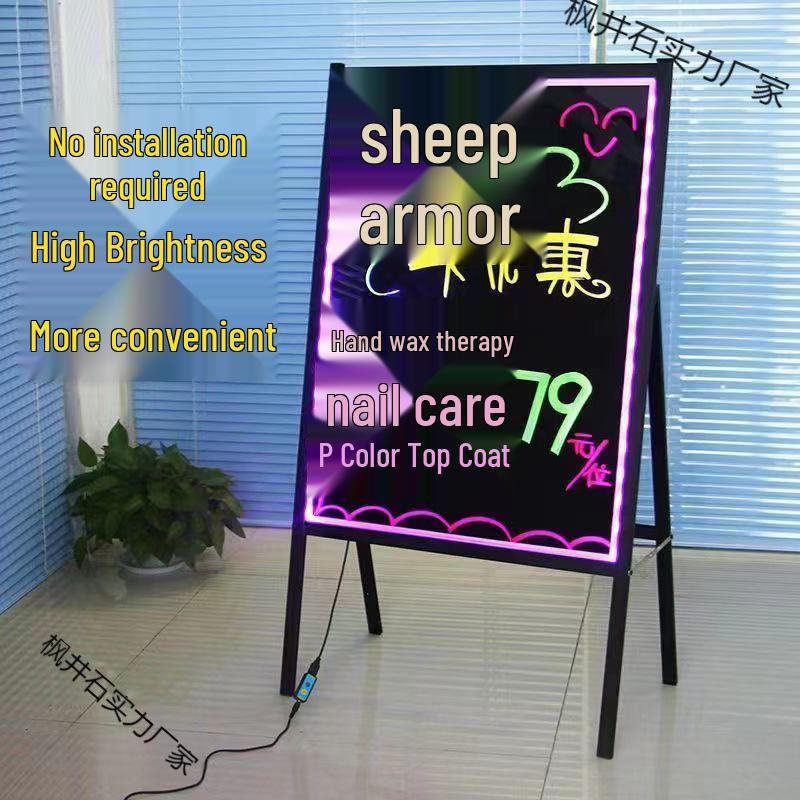 Светящаяся флуоресцентная доска: Идеально для прилавков на ночных рынках, магазинов и рекламы для тех, кто стремится к мечте.