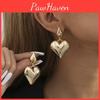 2023 Gold Trendy Heart Earrings Stylish Zinc Alloy Womens Fashion Winter