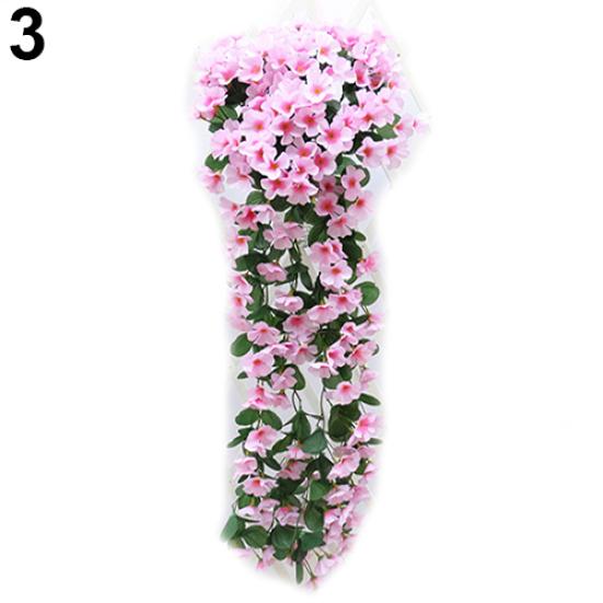 1Bunch Home Decor Artifical Violet Hanging Garland Vine Flower Traling Bracketplant