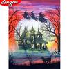 DIY Diamond Painting Witch Cartoon Mosaic Diamond Embroidery Castle Full Round Picture