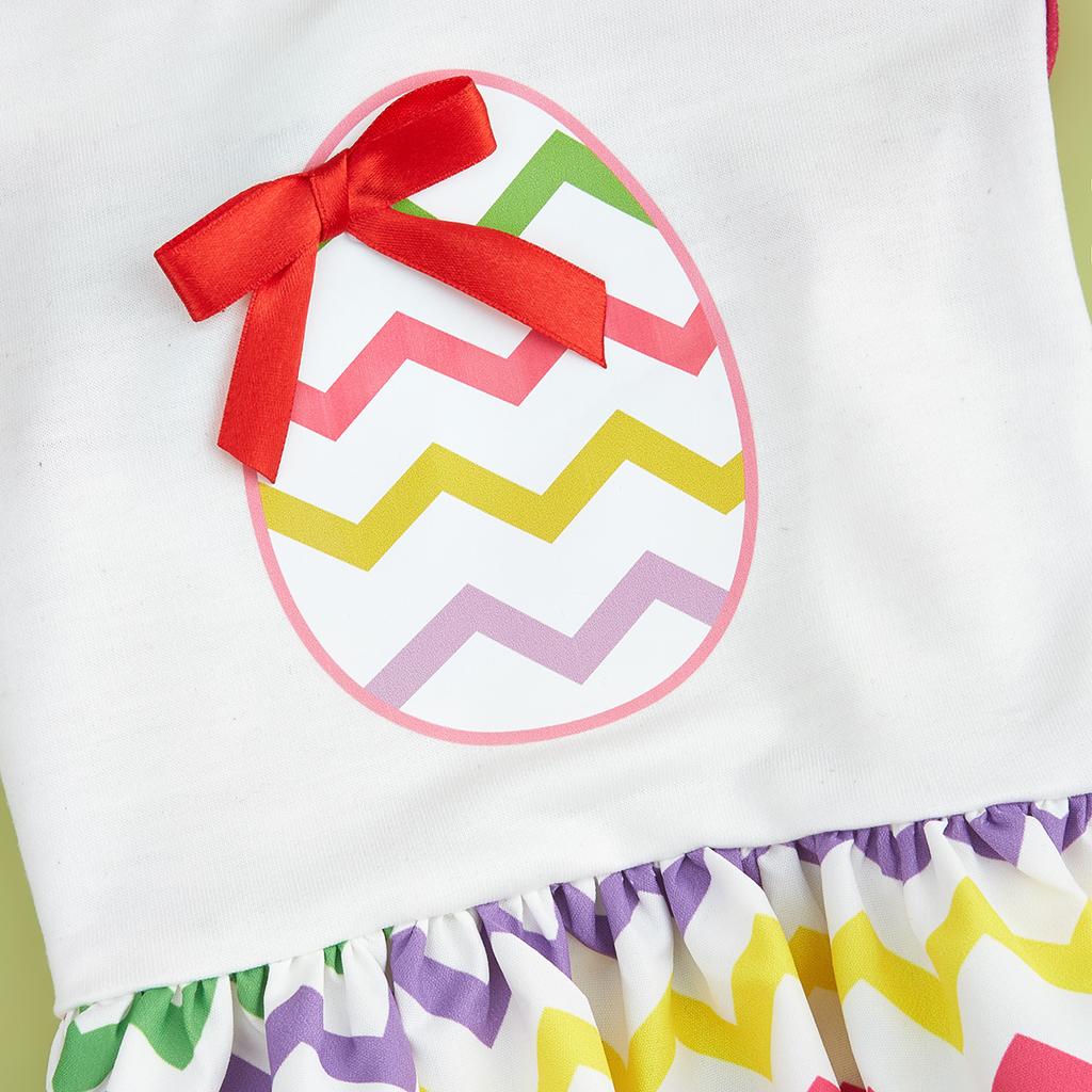 Пасхальное платье для питомца с разноцветным яйцом и бантом, радужная тюлевая юбка, эластичная талия, милый наряд для щенка, модная одежда для маленькой собаки