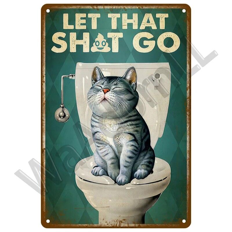 Металлический знак в стиле ретро, ​​черный кот, постер, забавный оловянный знак с котом, винтажная табличка с изображением животного, домашний декор, настенное искусство, зоомагазин, садовая табличка для бара для собак