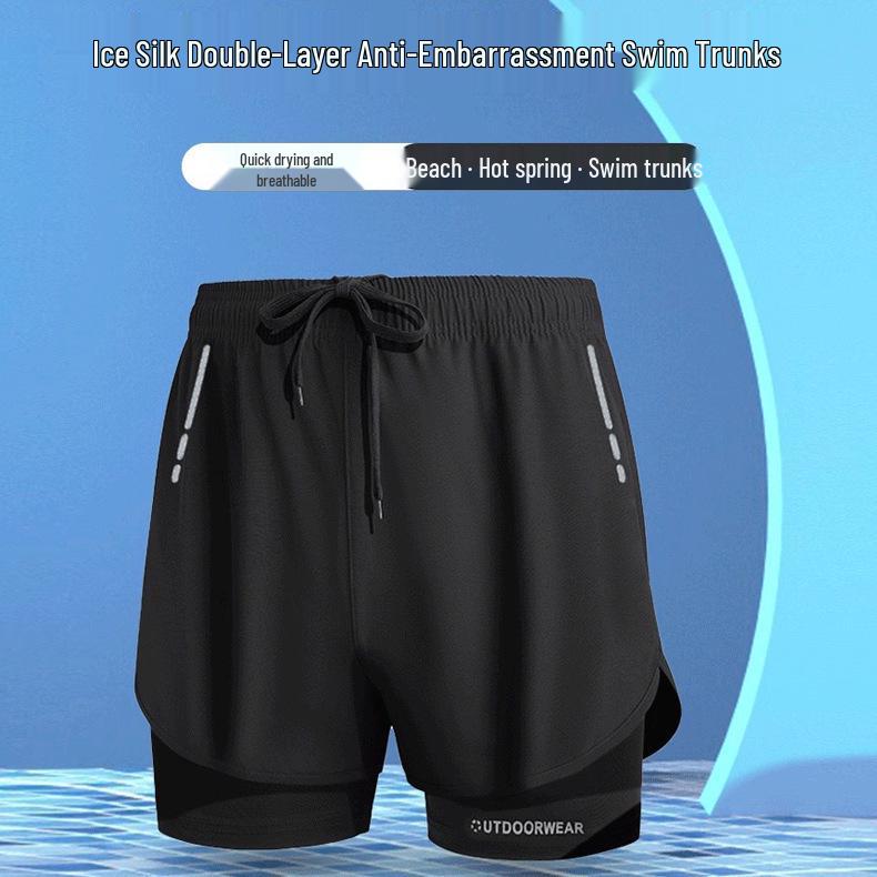 Men's Quick-Dry Double Layer Breathable Running Shorts