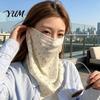Lightweight Summer Face Mask Women Neck Sun Protection Mask, Cotton Dot Print UV Outdoor Cycling Cover, Foldable Gaiter Scarf for Driving Camping