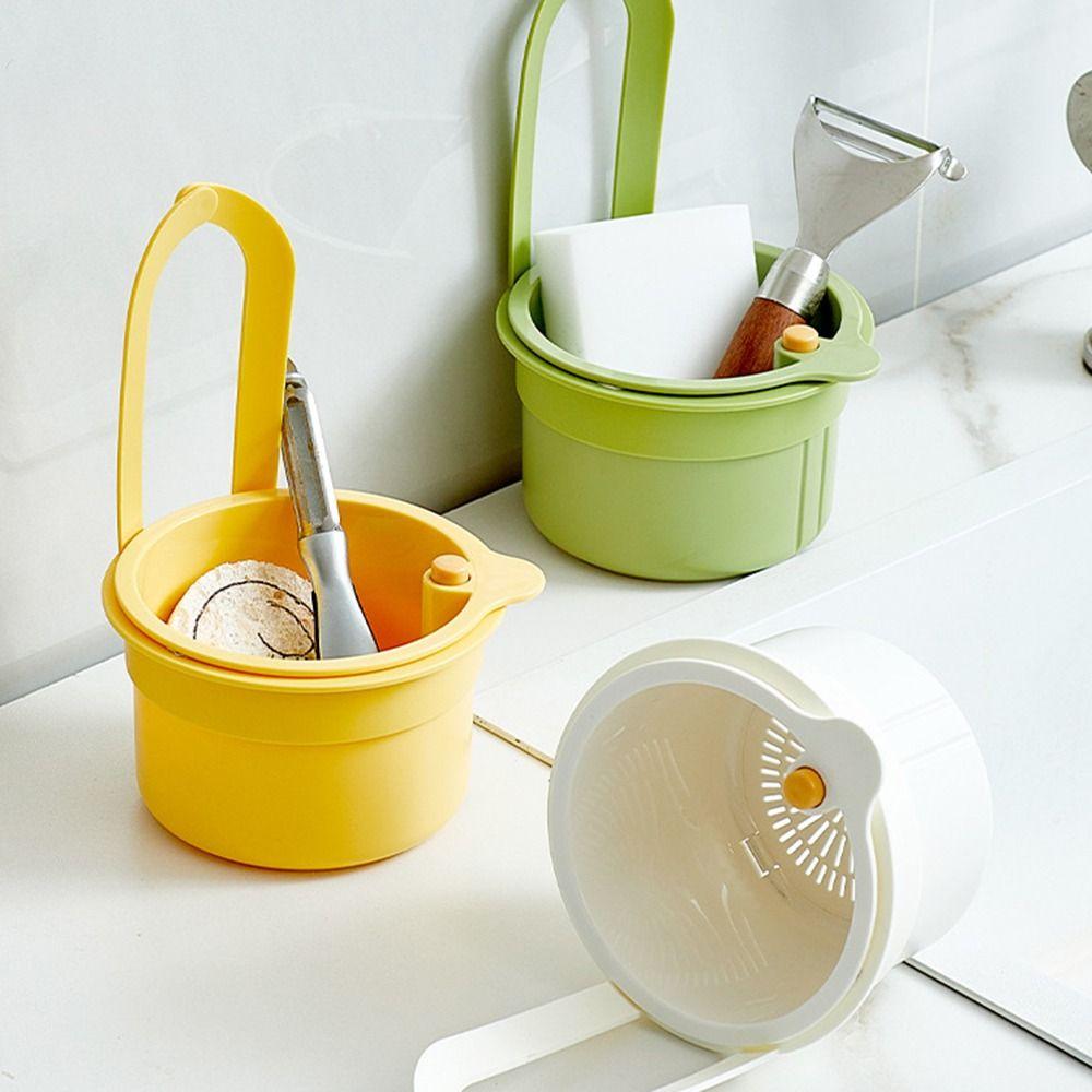 Openable Bottom Cover Sink Hanging Strainer Basket Fruit Clean Filter Rack  Kitchen Accessories