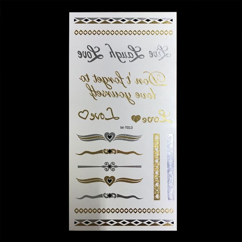 Metallic Gold Butterfly Tattoo Silver Waterproof Temporary Tattoos Stickers On The Body Women Men Boho Resort Style