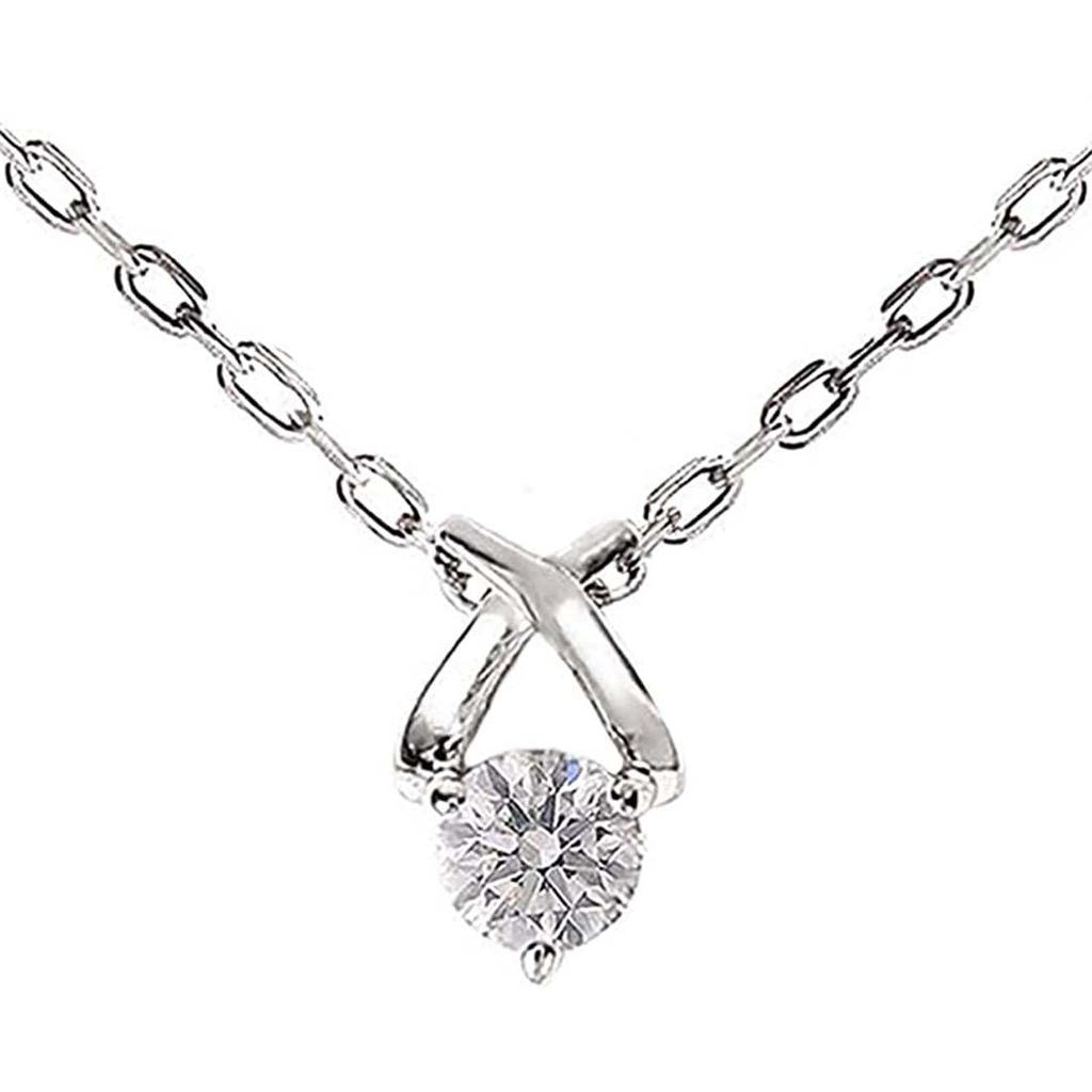 Diamond Necklace for Single Birthday Popular Accessory Simple Diamond 925 Sterling Venetian Chain Box [Diamond Lab] Women, 0.20ct Present, Women's