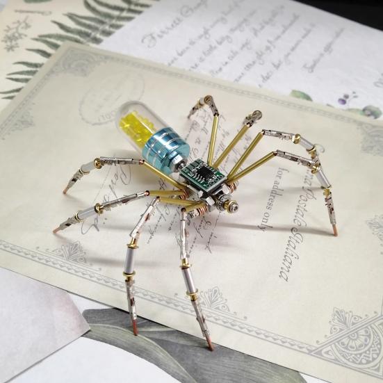 Стимпанк Механическая Модель Паука Стимпанк 3D Металлический Паук Украшение DIY Пазл Набор для Сборки Паука Подарок для Детей Взрослых Любителей Пауков