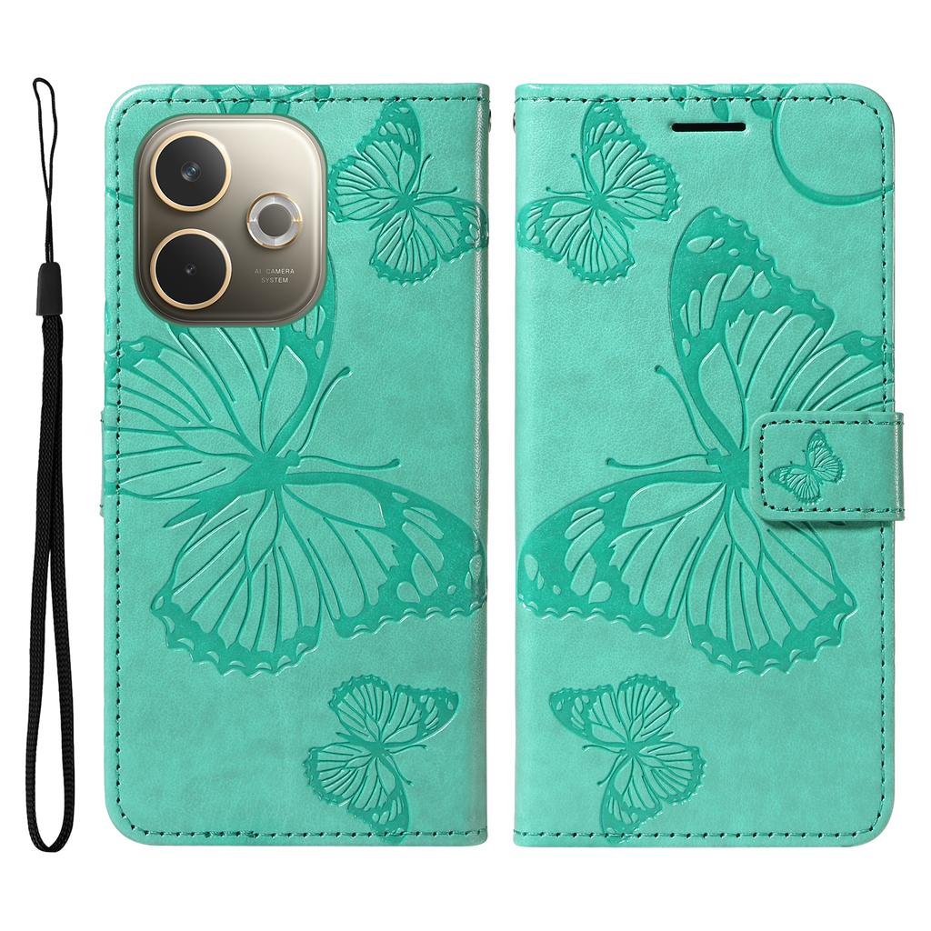 For Oppo A5 Energy 5G (China)/Oppo A5 Pro 4G (Global) Wallet Case Floral Butterfly Imprinted Leather Phone Cover Stand
