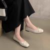 French Silver Retro Square Head Light Mouth Low Heel Single Shoes Women's Summer 2025 New with Skirt Versatile Mary Jane Shoes