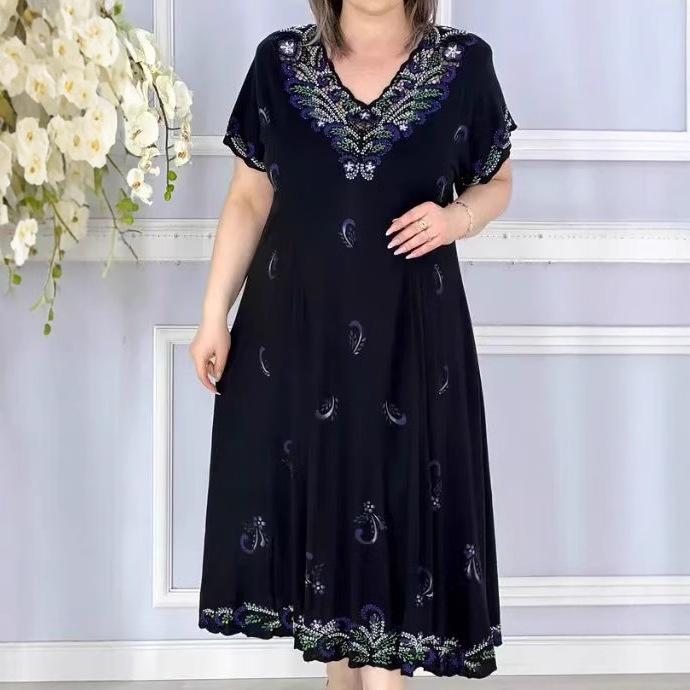 Европейское и американское 2025 трансграничное платье с принтом 5575