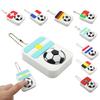 Football Clicker Fidget Toy with Ball Chain Stress Relief National Flag Football Decompression Button Keychain Pendant Backpack Charm Fans Gift