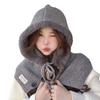 Balaclava Autumn and Winter Warm Knitted Hat Women's Fashion Scarf Integrated Knitted Ear Protection Woolen Hat
