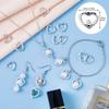 100Pcs 14mm Heart Bead Silver Bead Frame Decoration Charms  Christmas