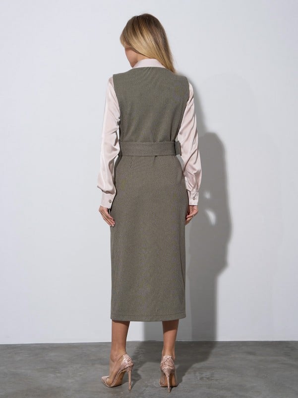 Wool Sundress with a Deep Neckline ISSA PLUS