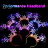 Женская светодиодная повязка на голову, женский светящийся обруч для волос с эффектом пламени, новогодняя повязка на голову, аксессуары для вечеринок, выпускного вечера, рейва