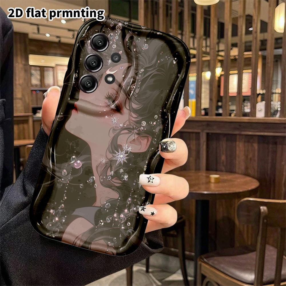 Чехол для телефона: 2D плотный защитный чехол для Samsung Galaxy A34 A35 M05 M06 S20 S22 S21 FE Plus 5G, кудрявые длинные волосы, идеальный праздничный костюм на Рождество и Хэллоуин