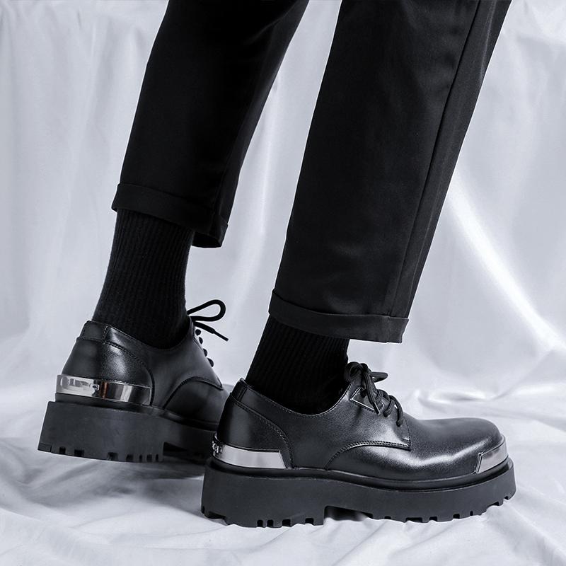Удобные оксфорды на шнуровке Обувь 2024 Новые классические туфли на толстой подошве Кожаные туфли для платья и повседневной носки Мужские деловые туфли