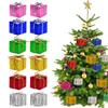 12 Pcs Christmas Tree Decorations Small Christmas Gift Box Delicate Ornaments Laser Foam Gift Pack for Xmas Party Festival