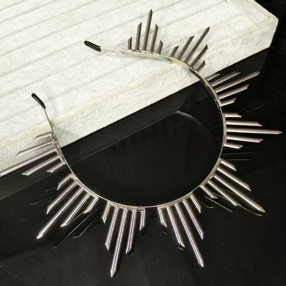 Готическая Корона Солнца Слава Лолита Ренессанс Косплей Повязка на Голову Великолепный Шипастый Головной Убор Косплей Мероприятие