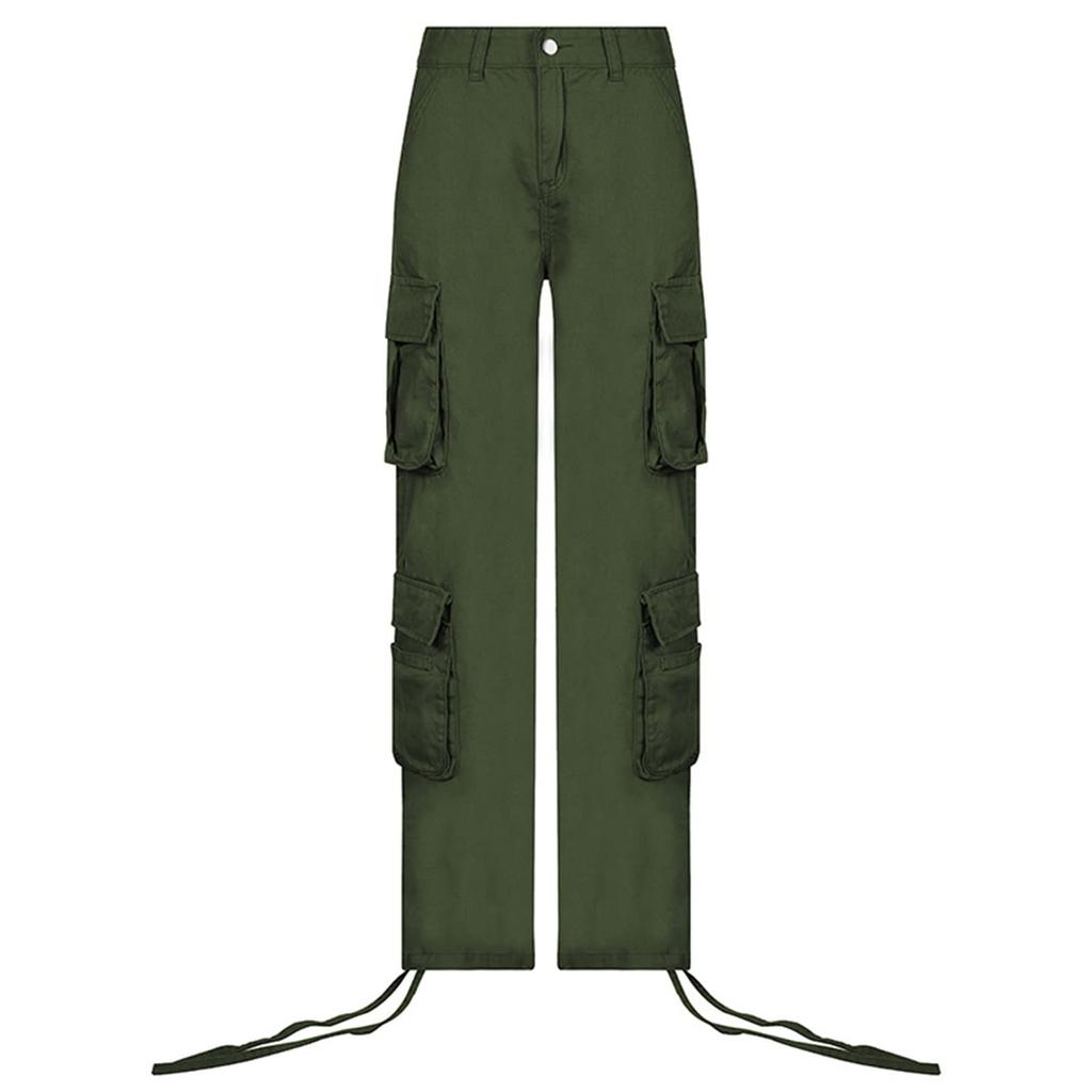 Women's Low Waist Cargo Jeans Straight Wide Leg Baggy Denim Trousers Vintage Jeans ‘90s Streetwear