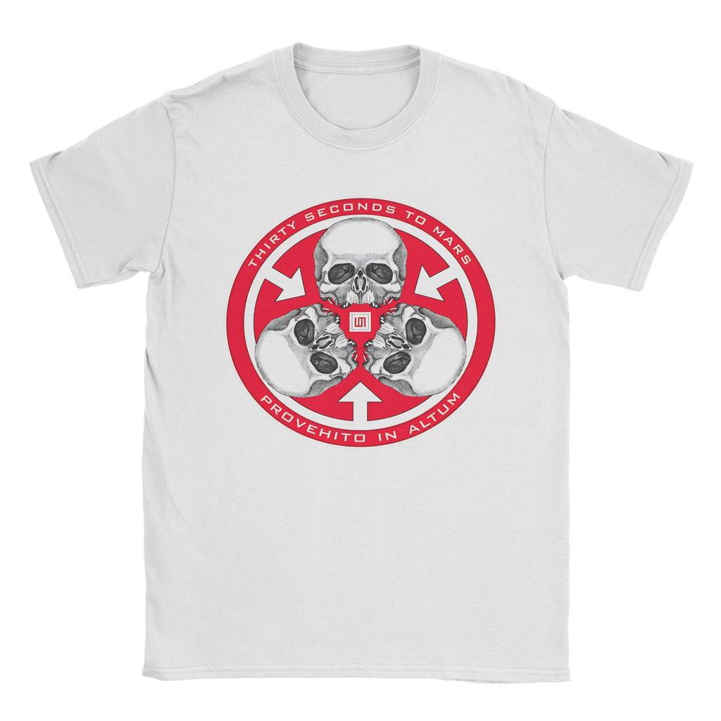 Retro THIRTY SECONDS TO MARS Rock Music Band TShirt For Unisex Unisex Round Neck Short Sleeve Tops Cotton Summer Clothing