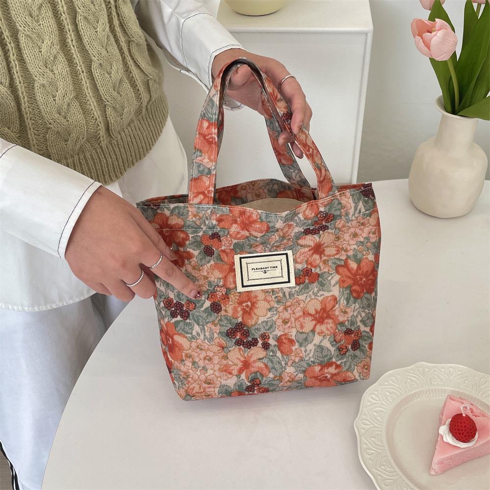 Женская сумка-тоут большой вместимости с цветочным принтом из холста — универсальный аксессуар для шопинга и поездок на работу