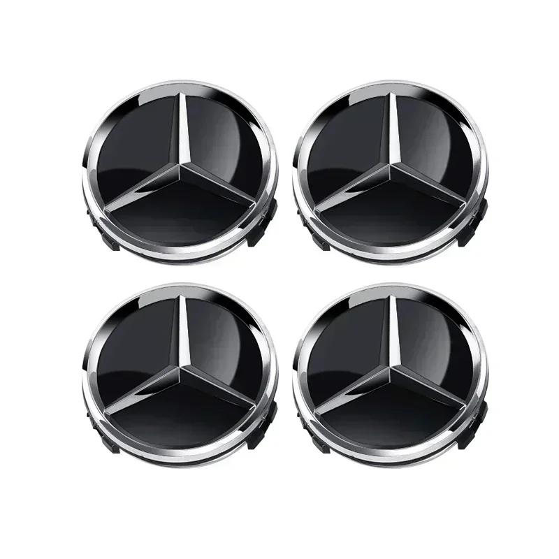 For Benz C-W202 4pcs 60mm Car wheel Hub Cap Emblem badge for Mercedes Benz C180 E300 GLC W163 W166 W167 W204 W205 W212 W213 X253 W117 W176 W164